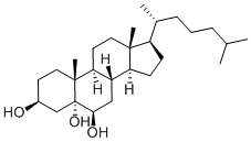 structure of CAS# 1253-84-5, Cholestane-3beta,5alpha,6beta-Triol;(3S,5R,6R,8S,9S,10R,13R,14S,17R)-17-[(1R)-1,5-Dimethylhexyl]-10,13-Dimethyl-1,2,3,4,6,7,8,9,11,12,14,15,16,17-Tetradecahydrocyclopenta[A]Phenanthrene-3,5,6-Triol;5-Alpha,6-Beta-Dihydroxycholestanol;5-Alpha-Cholestane-3-Beta,5,6-Beta-Triol (8Ci)