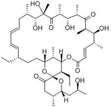 CAS#: 125616-18-4， (1R,4E,5'S,6S,6'S,7R,8S,10R,11R,12S,14R,15S,16R,18Z,20Z,22R,25S,27S,28S)-22,28-Diethyl-7,11,14,15-Tetrahydroxy-6'-[(2R)-2-Hydroxypropyl]-5',6,8,10,12,14,16,29-Octamethylspiro[2,26-Dioxabicyclo[23.3.1]Nonacosa-4,18,20-Triene-27,2'-Oxane]-3,3',9,13-Tetrone