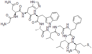 CAS#: 126370-72-7， 1-de(5-oxo-L-proline)-2-de-L-glutamine-3-de-L-arginine-4-de-L-leucine-7-L-histidine-12-D-phenylalanine-Bombesin