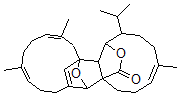 CAS#: 126770-37-4， (1R*,2S*,5E,8aS*,9R*,13E,17E,20S*,20aS*)-1,3,4,7,8,12,15,16,19,20a-Decahydro-5,14,18-Trimethyl-2-(1-Methylethyl)-2H,9H,11H-9,20-Epoxy-1,8a-(Epoxymethano)-20,10-Methenocyclodecacyclotetradecen-23-One