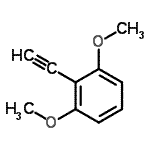 structure of CAS# 126829-31-0, 2-Ethynyl-1,3-Dimethoxybenzene;1,3-Dimethoxy-2-ethynylbenzene;1-ethynyl-2,6-dimethoxy-benzene;2,6-Dimethoxyphenylacetylene