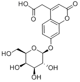 structure of CAS# 127615-74-1, 2-[2-Oxo-7-[(2S,3R,4S,5R,6R)-3,4,5-Trihydroxy-6-(Hydroxymethyl)Oxan-2-Yl]Oxychromen-4-Yl]Acetic Acid;2-[2-Oxo-7-[(2S,3R,4S,5R,6R)-3,4,5-Trihydroxy-6-(Hydroxymethyl)Tetrahydropyran-2-Yl]Oxy-Chromen-4-Yl]Acetic Acid;2-[2-Oxo-7-[[(2S,3R,4S,5R,6R)-3,4,5-Trihydroxy-6-(Hydroxymethyl)-2-Tetrahydropyranyl]Oxy]-4-Chromenyl]Acetic Acid;2-[2-Keto-7-[(2S,3R,4S,5R,6R)-3,4,5-Trihydroxy-6-Methylol-Tetrahydropyran-2-Yl]Oxy-Chromen-4-Yl]Acetic Acid