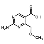 structure of CAS# 127958-00-3, 2-Amino-4-(Methoxymethyl)-5-Pyrimidinecarboxylic Acid;2-amino-4-(methoxymethyl)pyrimidine-5-carboxylic acid