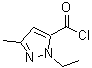 结构式 CAS# 128249-59-2, 1-乙基-3-甲基-1H-吡唑-5-甲酰氯