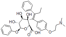 CAS#: 128255-45-8， (2S,3S,4R,5R,6S)-3-[(Z)-1-[4-(2-Dimethylaminoethoxy)Phenyl]-2-Phenylbut-1-Enyl]-3,4,5-Trihydroxy-6-(Phenoxy)Oxane-2-Carboxylic Acid