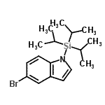结构式 CAS# 128564-66-9, 5-溴-1-(三异丙基硅烷基)-1H-吲哚