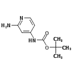 structure of CAS# 128619-01-2, 2-Methyl-2-Propanyl (2-Amino-4-Pyridinyl)Carbamate;tert-butyl (2-aminopyridin-4-yl)carbamate;tert-butyl N-(2-aminopyridin-4-yl)carbamate