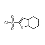 structure of CAS# 128852-17-5, 4,5,6,7-Tetrahydro-1-Benzothiophene-2-Sulfonyl Chloride;2-(Chlorosulfonyl)-4,5,6,7-tetrahydrobenzo[b]thiophene;4,5,6,7-Tetrahydro-1-benzothiophene-2-sulfonyl chloride;4,5,6,7-T<wbr>etrahydro<wbr>-1-benzot<wbr>hiophene-<wbr>2-sulfony<wbr>l chlorid<wbr>e; 2-(Chl<wbr>orosulfon<wbr>yl)-4,5,6<wbr>,7-tetrah<wbr>ydrobenzo<wbr>[b]thioph<wbr>ene