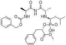 CAS#: 128901-55-3， [(2S)-1-Methoxy-1-Oxo-3-Phenylpropan-2-Yl]Oxy-[(1R)-3-Methyl-1-[[(2S)-1-Oxo-1-[[(2S)-2-(Phenylmethoxycarbonylamino)Propanoyl]Amino]Propan-2-Yl]Amino]Butyl]Phosphinic Acid