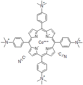 CAS#: 129232-36-6， Dicyano-cobalt(III)-tetrakis(4-(trimethylammonio)phenyl)porphyrin