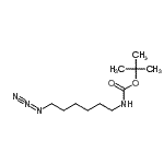 structure of CAS# 129392-87-6, 2-Methyl-2-Propanyl [6-(2lambda<Sup>5</Sup>-1-Triazen-2-Yn-1-Yl)Hexyl]Carbamate;(6-Azido-hexyl)-carbamic acid tert-butyl ester;6-Azido-N-Boc-hexylamine