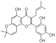 CAS#: 129683-93-8， 5-Hydroxy-8,8-Dimethyl-3-(3-Methyl-2-Buten-1-Yl)-2-(2,4,5-Trihydroxyphenyl)-4H,8H-Benzo[1,2-b:3,4-b']Dipyran-4-One