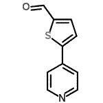 structure of CAS# 129770-69-0, 5-(4-Pyridinyl)-2-Thiophenecarbaldehyde;2-Formyl-5-(pyridin-4-yl)thiophene;4-(5-Formylthien-2-yl)pyridine;4-(5-Form<wbr>ylthien-2<wbr>-yl)pyrid<wbr>ine, 2-Fo<wbr>rmyl-5-(p<wbr>yridin-4-<wbr>yl)thioph<wbr>ene