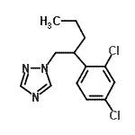 structure of CAS# 1302-59-6, 1-[2-(2,4-Dichlorophenyl)Pentyl]-1H-1,2,4-Triazole;1-[2- -n-pentyl]-1H-1,2,4-triazole;1-[2-(2,4-Dichlorophenyl)-n-pentyl]-1H-1,2,4-triazole;1-[2-(2,4-dichlorophenyl)pentyl]-1,2,4-triazole