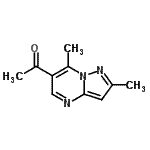 structure of CAS# 130506-85-3, 1-(2,7-Dimethylpyrazolo[1,5-a]Pyrimidin-6-Yl)Ethanone;6-acetyl-2,7-dimethyl-8-hydropyrazolo[1,5-a]pyrimidine;MFCD00067920;EU-0015306