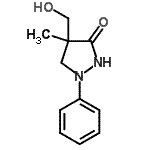 结构式 CAS# 13072-89-4, 4-(羟基甲基)-4-甲基-1-苯基-3-吡唑烷酮