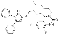 CAS#: 130804-35-2， 3-(2,4-Difluorophenyl)-1-[5-[[4,5-Di(Phenyl)-1H-Imidazol-2-Yl]Sulfanyl]Pentyl]-1-Heptylurea