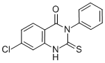 结构式 CAS# 13165-15-6, 7-氯-2,3-二氢-3-苯基-2-硫代-4(1H)-喹唑啉酮