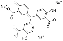 structure of CAS# 13186-45-3, Aurintricarboxylic Acid Trisodium Salt;Trisodium 5-[(3-Carboxylato-4-Hydroxy-Phenyl)-(3-Carboxylato-4-Oxo-1-Cyclohexa-2,5-Dienylidene)Methyl]-2-Hydroxy-Benzoate;Trisodium 5-[(3-Carboxylato-4-Hydroxy-Phenyl)-(3-Carboxylato-4-Keto-1-Cyclohexa-2,5-Dienylidene)Methyl]-2-Hydroxy-Benzoate;Benzoic Acid, 5-((3-Carboxy-4-Hydroxyphenyl)(3-Carboxy-4-Oxo-2,5-Cyclohexadien-1-Ylidene)Methyl)-2-Hydroxy-, Trisodium Salt