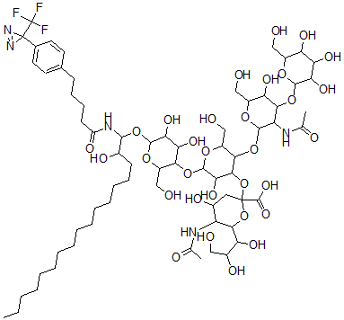 CAS 登录号：131966-72-8， 5-(4-(3-(Trifluromethyl)diazirinyl)phenyl)pentanoyl-lyso-G(M1) ganglioside