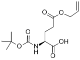 structure of CAS# 132286-79-4, N-[(1,1-Dimethylethoxy)Carbonyl]-L-Glutamic Acid 5-(2-Propen-1-Yl) Ester