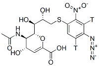CAS#: 132406-95-2， (4S,5R,6R)-5-Acetamido-6-[(1R,2S)-3-(4-Azido-2-Nitro-3,5-Ditritiophenyl)Sulfanyl-1,2-Dihydroxypropyl]-4-Hydroxy-5,6-Dihydro-4H-Pyran-2-Carboxylic Acid