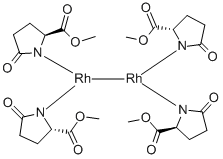 结构式 CAS# 132435-65-5, 四[mu-[甲基 5-(氧代)-D-脯氨酸]]二-铑立体异构体