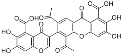 CAS#: 133293-89-7， 5,7-Diacetyl-6-(5-Carboxy-6,7-Dihydroxy-4-Oxochromen-3-Yl)-2,3-Dihydroxy-9-Oxoxanthene-1-Carboxylic Acid
