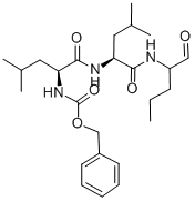 结构式 CAS# 133407-86-0, N-[(苯基甲氧基)羰基]-L-亮氨酰-N-[(1S)-1-甲酰基丁基]-L-亮氨酰胺