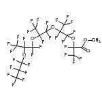 structure of CAS# 133609-46-8, Methyl 2,4,4,5,7,7,8,10,10,11,13,13,14,14,15,15,15-Heptadecafluoro-2,5,8,11-Tetrakis(Trifluoromethyl)-3,6,9,12-Tetraoxapentadecan-1-Oate;HFPO pentamer, methyl ester;Methyl pe<wbr>rfluoro(2<wbr>,5,8,11-t<wbr>etramethy<wbr>l-3,6,9,1<wbr>2-tetraox<wbr>apentadec<wbr>anoate);Methyl pe<wbr>rfluoro-2<wbr>,5,8,11-t<wbr>etramethy<wbr>l-3,6,9,1<wbr>2-tetraox<wbr>apentadec<wbr>anoate 97%