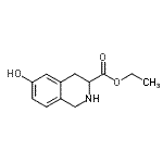 structure of CAS# 134388-85-5, Ethyl 6-Hydroxy-1,2,3,4-Tetrahydro-3-Isoquinolinecarboxylate;ethyl 6-hydroxy-1,2,3,4-tetrahydroisoquinoline-3-carboxylate;MFCD11505030