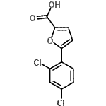 structure of CAS# 134448-46-7, 5-(2,4-Dichlorophenyl)-2-Furoic Acid;5-(2,4-dichlorophenyl)furan-2-carboxylic acid;5-(2,4-Dichloro-phenyl)-furan-2-carboxylic acid;574139_ALDRICH