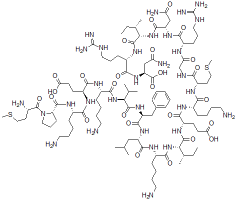 CAS#: 135154-02-8， L-methionyl-L-prolyl-L-lysyl-L-alpha-glutamyl-L-lysyl-L-valyl-L-phenylalanyl-L-leucyl-L-lysyl-L-isoleucyl-L-alpha-glutamyl-L-lysyl-L-methionylglycyl-L-arginyl-L-asparaginyl-L-isoleucyl-L-arginyl-L-Asparagine