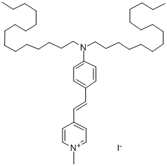 structure of CAS# 135288-72-1, 4-[2-[4-(Dipentadecylamino)Phenyl]Ethenyl]-1-Methyl-Pyridinium Iodide (1:1);4-[(E)-2-(1-Methylpyridin-1-Ium-4-Yl)Vinyl]-N,N-Di(Pentadecyl)Aniline Iodide;4-[(E)-2-(1-Methyl-4-Pyridin-1-Iumyl)Vinyl]-N,N-Di(Pentadecyl)Aniline Iodide;[4-[(E)-2-(1-Methylpyridin-1-Ium-4-Yl)Vinyl]Phenyl]-Di(Pentadecyl)Amine Iodide