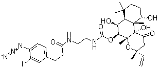 CAS 登录号：136133-69-2， N-(3-(4-叠氮基-3-碘苯基)-丙酰胺)-7-氨基乙基氨基甲酰-7-去乙酰基毛喉素