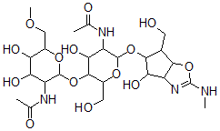 CAS#: 136196-62-8， N-[5-[3-Acetamido-4,5-Dihydroxy-6-(Methoxymethyl)Oxan-2-Yl]Oxy-4-Hydroxy-2-[[4-Hydroxy-6-(Hydroxymethyl)-2-Methylamino-4,5,6,6a-Tetrahydro-3aH-Cyclopenta[d][1,3]Oxazol-5-Yl]Oxy]-6-(Hydroxymethyl)Oxan-3-Yl]Acetamide