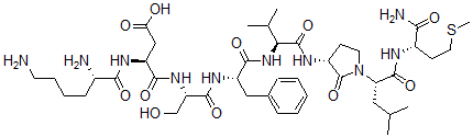 CAS#: 136548-07-7， lysyl(3)-glycyl(8)-R-lactam-leucine(9)-Neurokinin A (3-10)