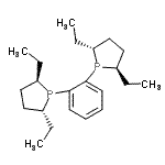 structure of CAS# 136705-64-1, (2R,5R,2'R,5'R)-1,1'-(1,2-Phenylene)Bis(2,5-Diethylphospholane);(-)-1,2-Bis[(2R,5R)-2,5-diethylphospholano]benzene;(−)-1,2-Bis[(2R,5R)-2,5-diethylphospholano]benzene;(2R,2'R,5<wbr>R,5'R)-2,<wbr>2'-5,5'-T<wbr>etraethyl<wbr>-1,1'-(o-<wbr>phenylene<wbr>)diphosph<wbr>olane