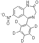 structure of CAS# 136765-45-2, 7-Nitro-5-(<Sup>2</Sup>H<Sub>5</Sub>)Phenyl-1,3-Dihydro-2H-1,4-Benzodiazepin-2-One;Nitrazepam-D5