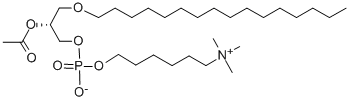 结构式 CAS# 137566-83-7, [(2R)-2-乙酰氧基-3-十六烷氧基丙基] 6-三甲基铵基己基磷酸酯