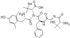 CAS#: 137666-07-0， (2S)-2-[[(2S)-2-Amino-3-(4-Hydroxy-2,6-Dimethylphenyl)Propanoyl]-[(2S)-2-[[2-[(2S)-2-Amino-3-Methyl-3-Sulfanylbutanoyl]Iminoacetyl]Amino]-3-Phenylpropanoyl]Amino]-3-Methyl-3-Sulfanylbutanoic Acid