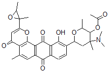 CAS#: 137714-92-2， [4-Dimethylamino-6-[2-(2,3-Dimethyloxiran-2-Yl)-11-Hydroxy-5-Methyl-4,7,12-Trioxonaphtho[6,7-H]Chromen-10-Yl]-2,4-Dimethyloxan-3-Yl] Acetate