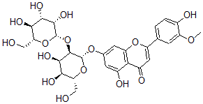 CAS#: 137809-96-2， 7-[(2S,3R,4R,5S,6R)-4,5-Dihydroxy-6-(Hydroxymethyl)-3-[(2S,3S,4S,5S,6R)-3,4,5-Trihydroxy-6-(Hydroxymethyl)Oxan-2-Yl]Oxyoxan-2-Yl]Oxy-5-Hydroxy-2-(4-Hydroxy-3-Methoxyphenyl)Chromen-4-One