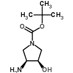 structure of CAS# 138026-97-8, 2-Methyl-2-Propanyl (3S,4R)-3-Amino-4-Hydroxy-1-Pyrrolidinecarboxylate;(3S,4R)-t<wbr>ert-butyl<wbr> 3-Amino-<wbr>4-hydroxy<wbr>pyrrolidi<wbr>ne-1-carb<wbr>oxylate;1-PYRROLI<wbr>DINECARBO<wbr>XYLIC ACI<wbr>D, 3-AMIN<wbr>O-4-HYDRO<wbr>XY-, 1,1-<wbr>DIMETHYLE<wbr>THYL ESTE<wbr>R, (3S,4R<wbr>)-;tert-buty<wbr>l (3S,4R)<wbr>-3-amino-<wbr>4-hydroxy<wbr>pyrrolidi<wbr>ne-1- car<wbr>boxylate