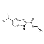 结构式 CAS# 138731-14-3, 2-(乙氧羰基)-1H-吲哚-5-羧酸