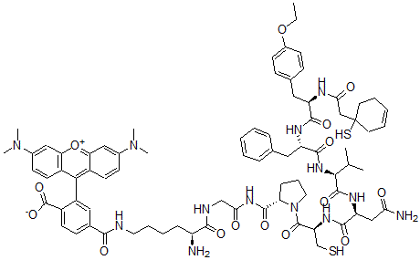 CAS#: 139468-40-9， (beta-Mercapto-beta,beta-Cyclopentamethylemepropionic Acid)-2-(O-Ethyl)Tyr-4-Val-8-Lys-N(6)Carboxytetramethylrhodamine Vasopressin