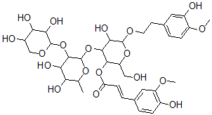 CAS#: 140147-67-7， beta-(3-Hydroxy-4-methoxyphenyl)-ethyl-O-alpha-L-arabinopyranosyl-(1-2)-alpha-L-rhamnopyranosyl-(1-3)-4-O-feruloyl-beta-D-glycopyranoside