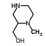 structure of CAS# 141108-61-4, (1-Methyl-2-Piperazinyl)Methanol;(1-methyl-2-piperazinyl)methanol;(1-methylpiperazin-2-yl)methanol;2-Piperazinemethanol,1-methyl-