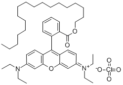 structure of CAS# 142179-00-8, Rhodamine B Octadecyl Ester Perchlorate;RHODAMINE B OCTADECYL ESTER PERCHLORATE,  FOR FLUORESCENCE;RHODAMINE B OCTADECYL ESTER PERCHLORATE