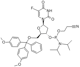 CAS#: 142246-63-7， 5'-O-[Bis(4-Methoxyphenyl)Phenylmethyl]-2'-Deoxy-5-Fluoro-Uridine 3'-[2-Cyanoethylbis(1-Methylethyl)Phosphoramidite]